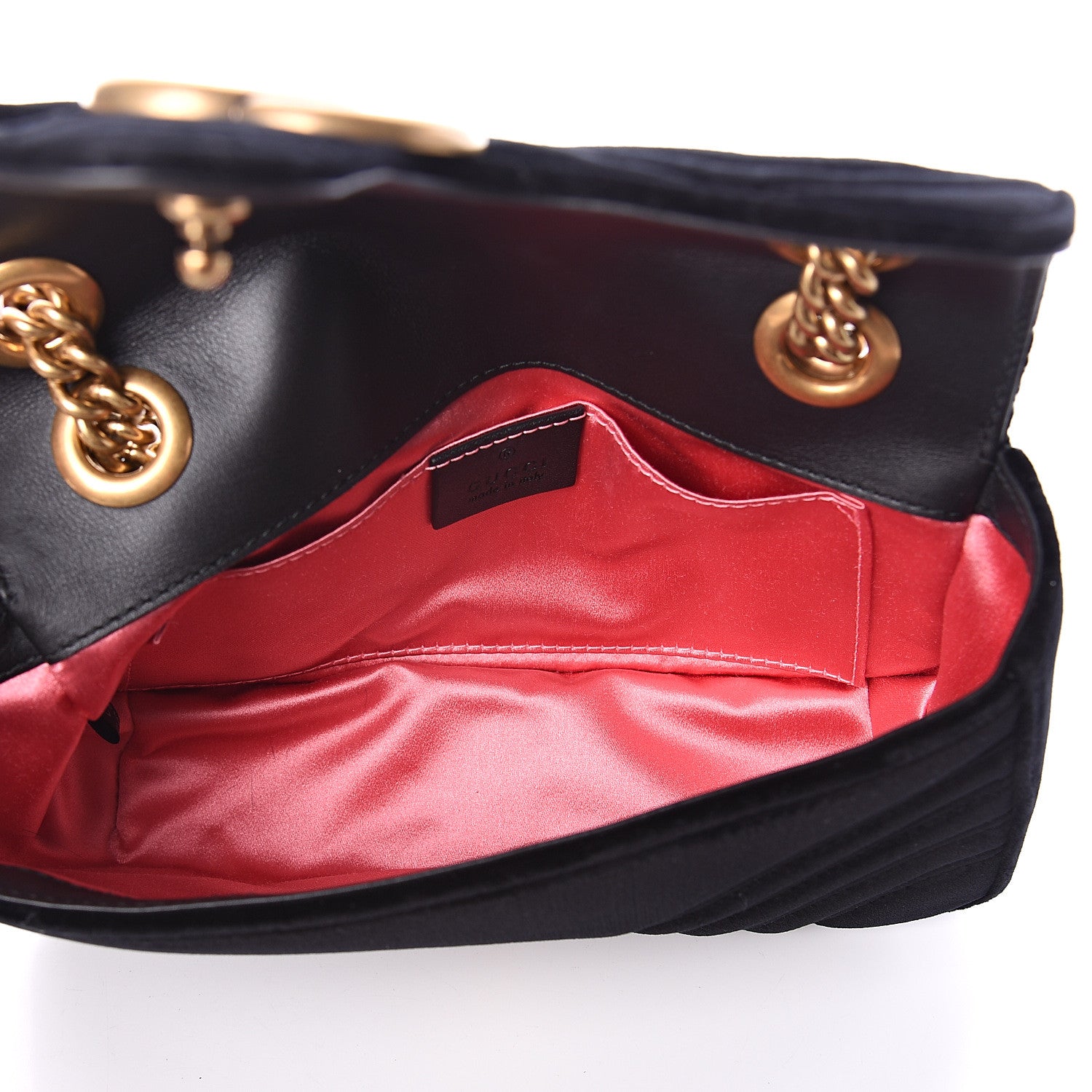 Gucci Velvet Matelasse Mini GG Marmont Shoulder Bag Black 4 of 8