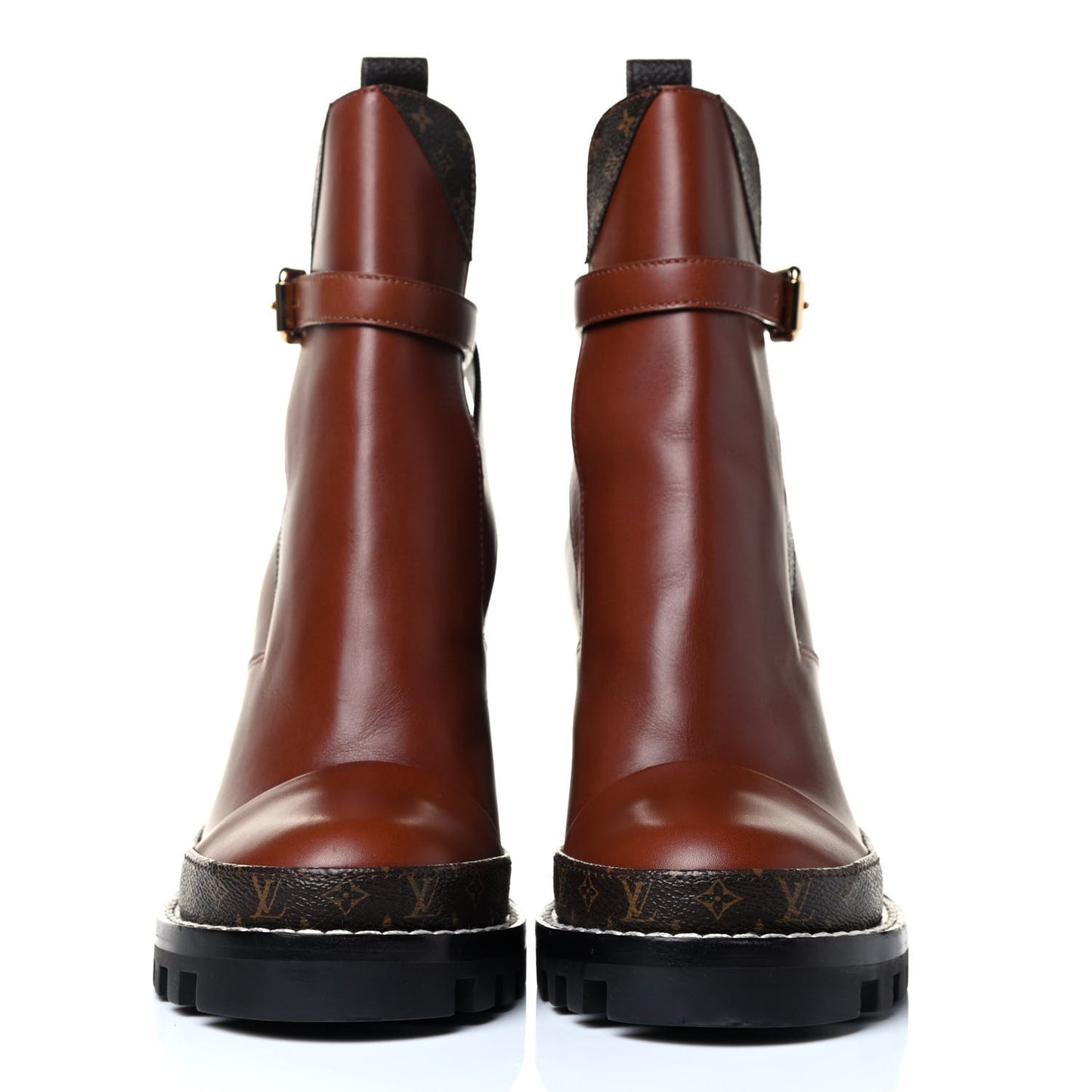 Calfskin Monogram Star Trail Ankle Boots 38.5 Cognac