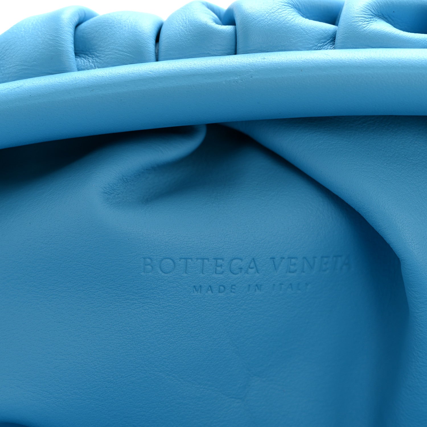 Bottega Veneta Smooth Butter Calf The Pouch Oversized Clutch Swimming Pool 6 of 12