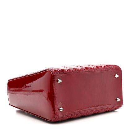Christian Dior Patent Cannage Medium Lady Dior Red 4 of 10