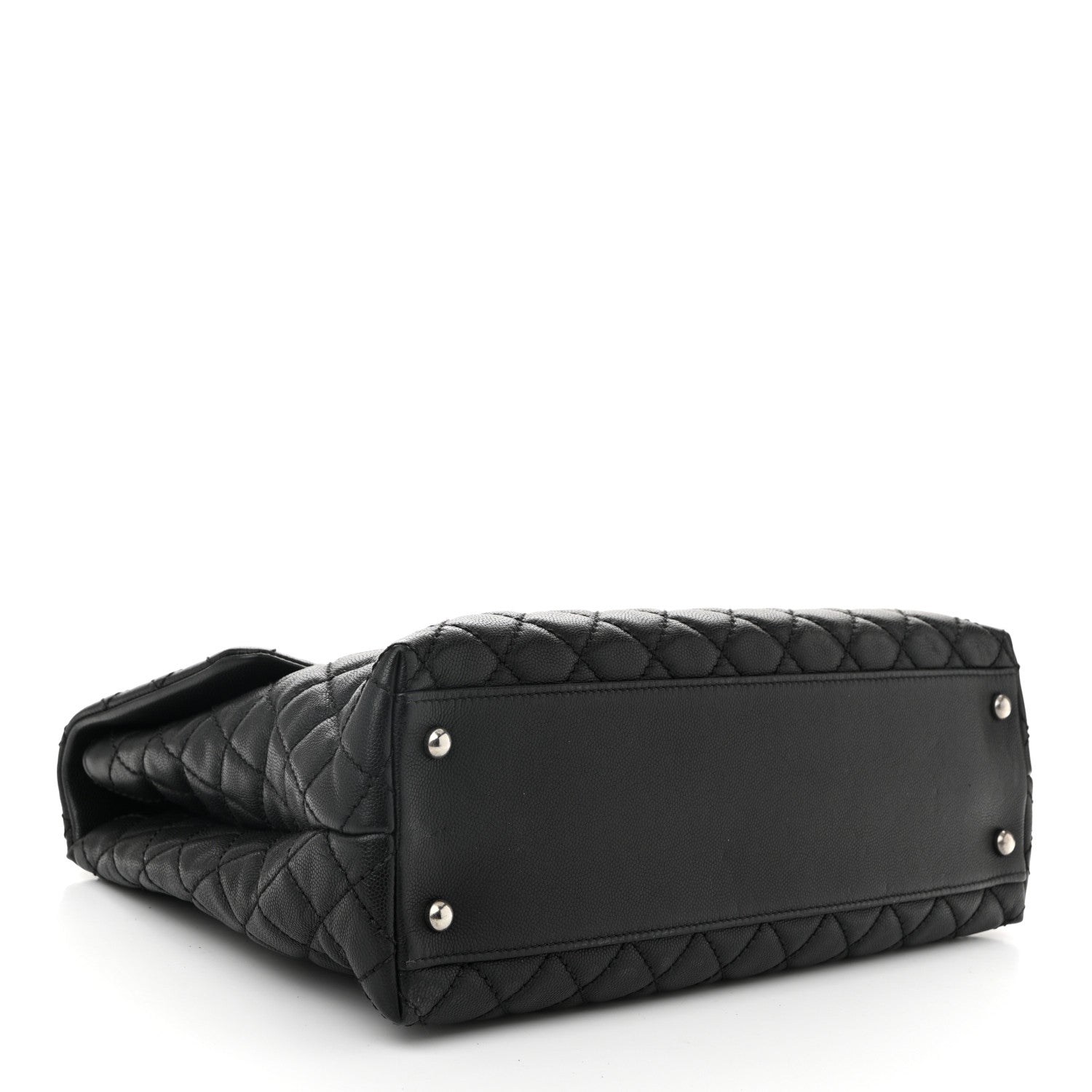 Chanel Caviar Lizard Quilted Large Coco Handle Flap Grey 4 of 10