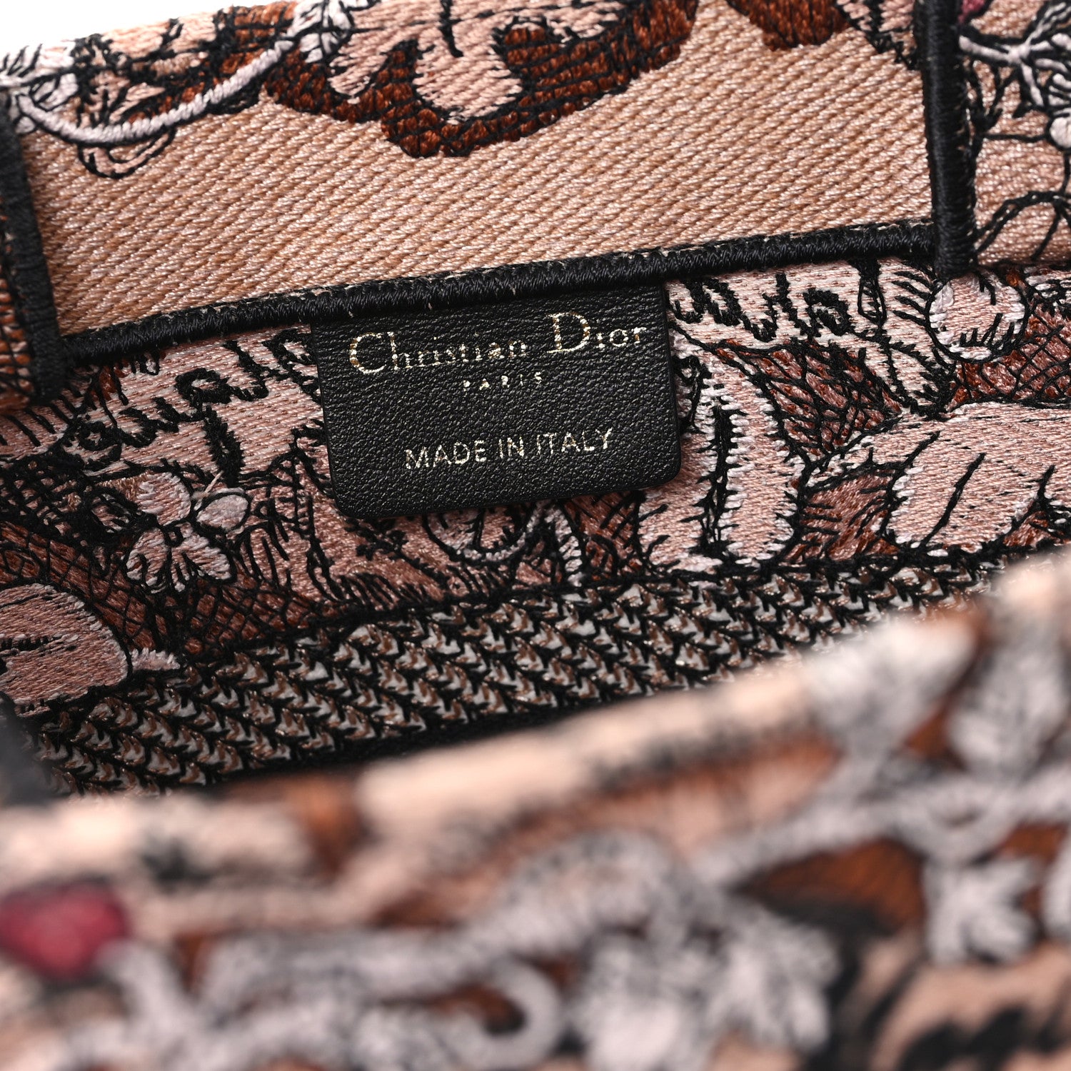 Christian Dior Canvas Embroidered Small Jardin Magique Book Tote Power Pink 6 of 10