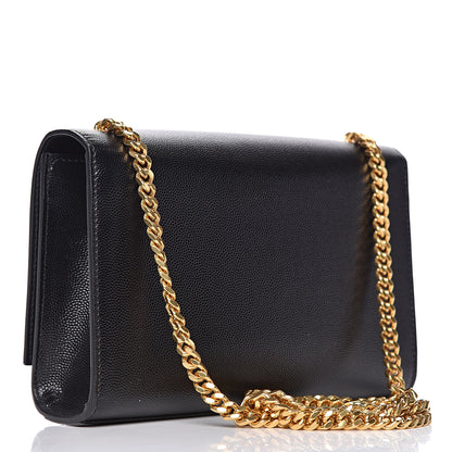 Saint Laurent Grain De Poudre Small Monogram Kate Satchel Black 3 of 9