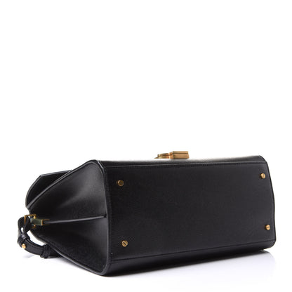 Saint Laurent Grain de Poudre Medium Classic Monogram Cassandra Top Handle Black 4 of 10