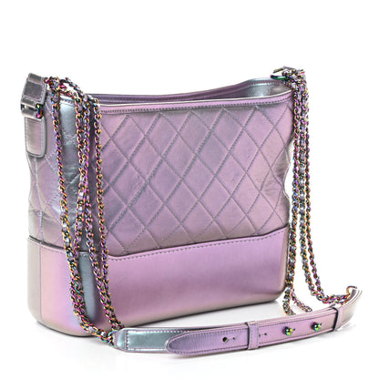 Chanel Iridescent Lambskin Calfskin Quilted Medium Gabrielle Hobo Light Purple 3 of 10