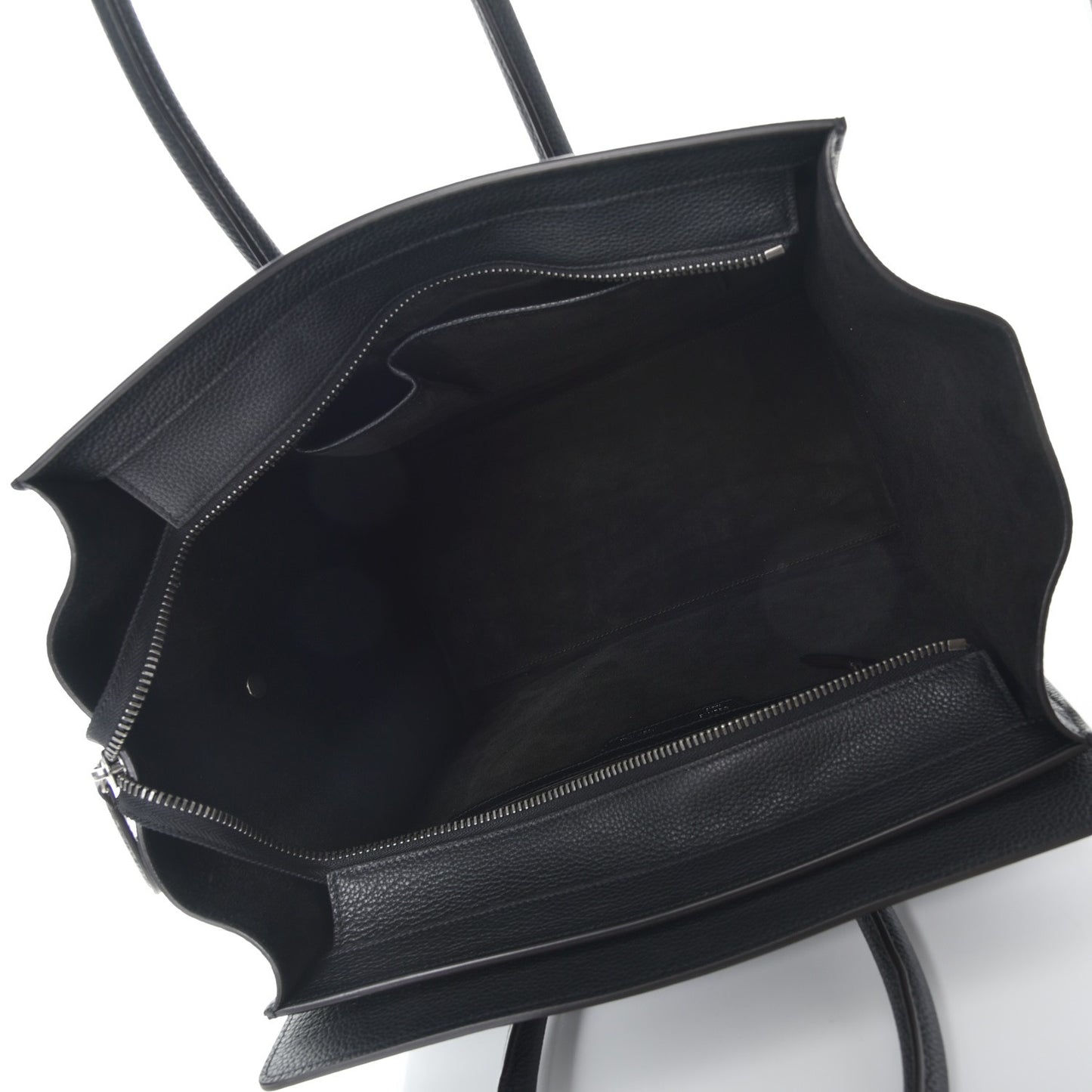 Drummed Calfskin Mini Luggage Black