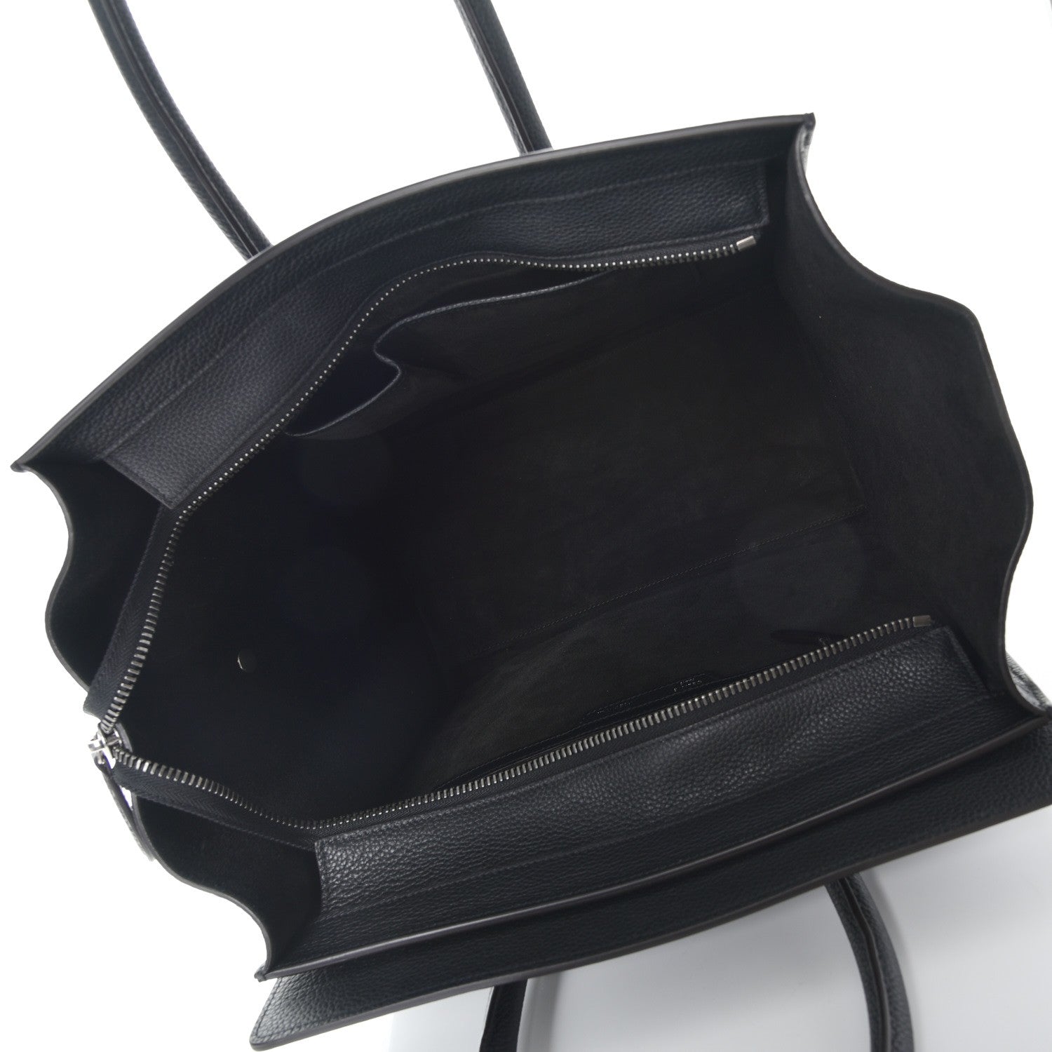 Celine Drummed Calfskin Mini Luggage Black 5 of 8