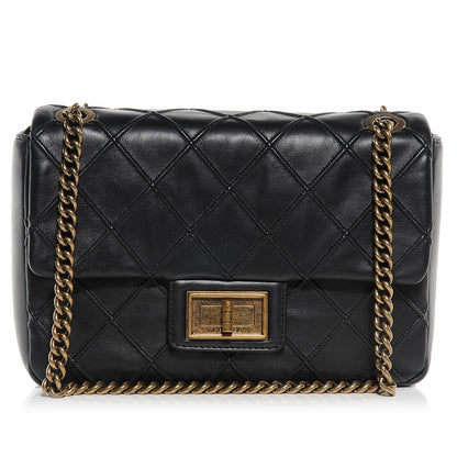 Chanel Calfskin Diamond Debossed Medium Cosmos Flap Black 1 of 8