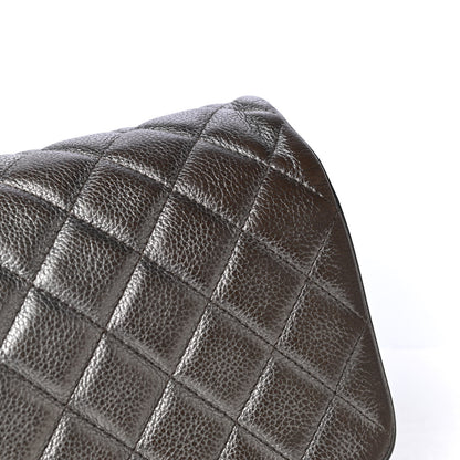 Chanel Metallic Calfskin Quilted Jumbo Chain Detail Flap Silver 9 of 14