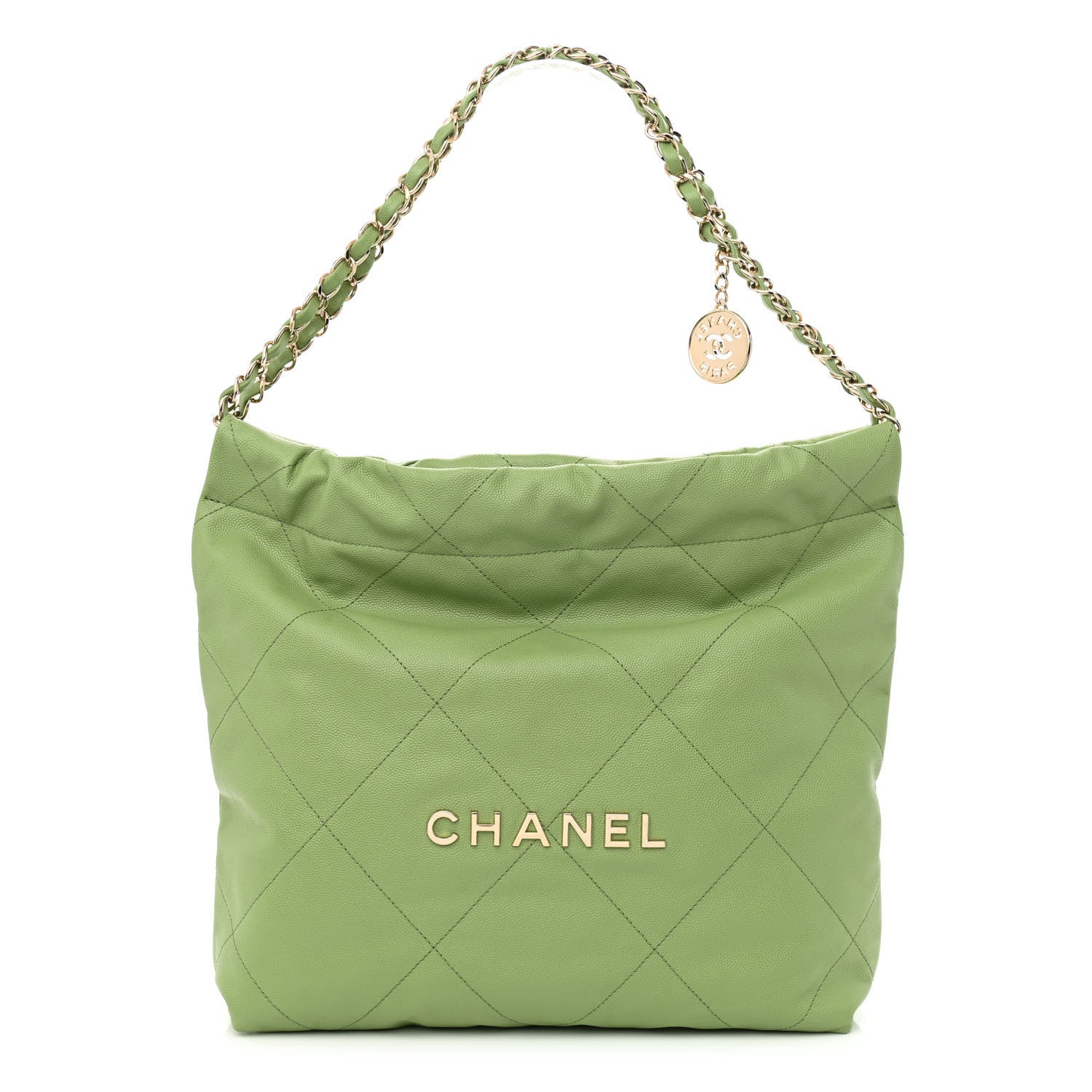 Chanel Shiny Caviar Quilted Small Chanel 22 Green 3 of 11