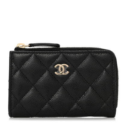 Chanel Caviar Quilted Zipped Key Holder Case Black 3 of 9