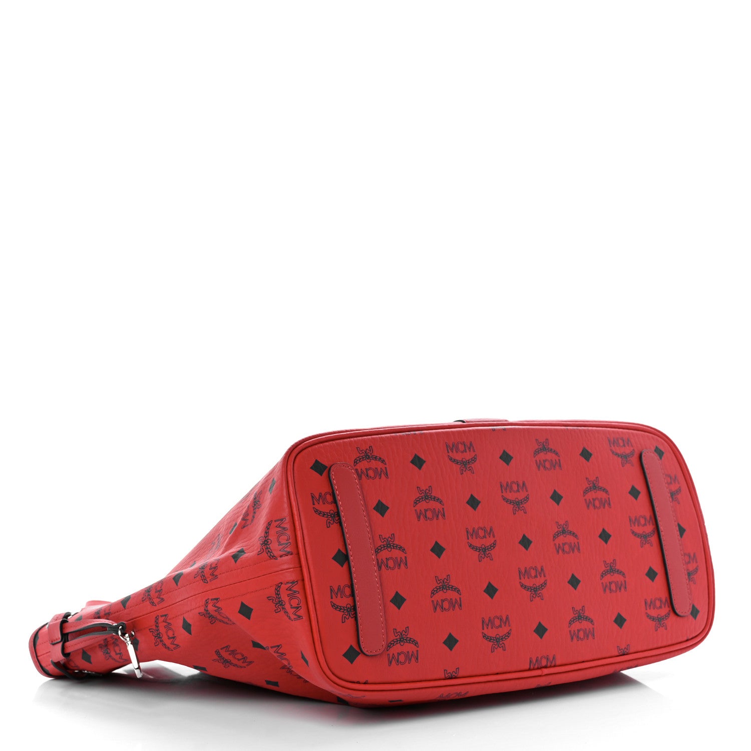 MCM Visetos Medium Liz Reversible Shopper Tote Candy Red 4 of 12
