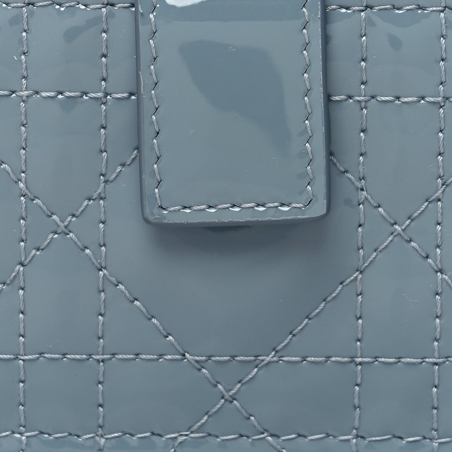 Patent Cannage Lady Dior 5 Gusset Card Holder Cloud Blue