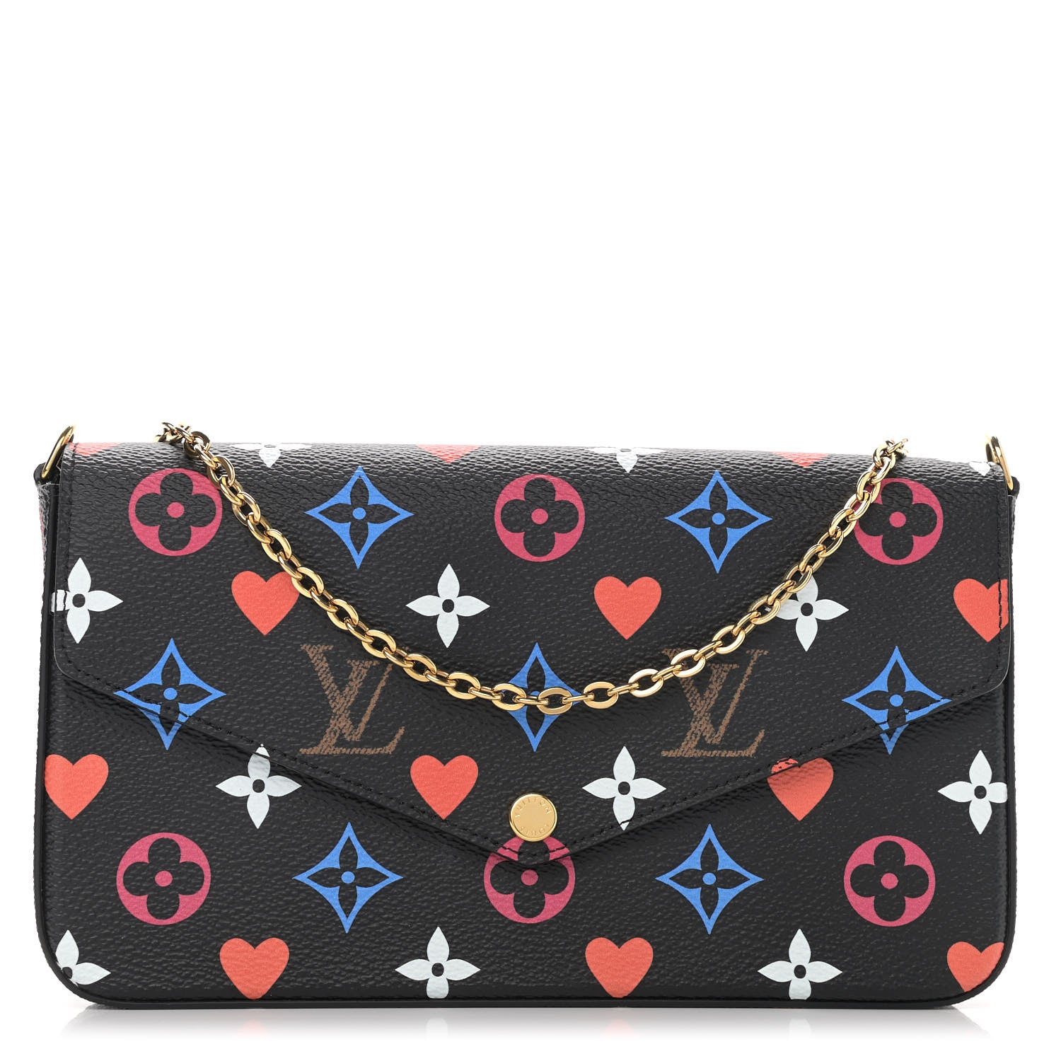 Louis Vuitton Game On Felicie Chain Wallet Black 3 of 12