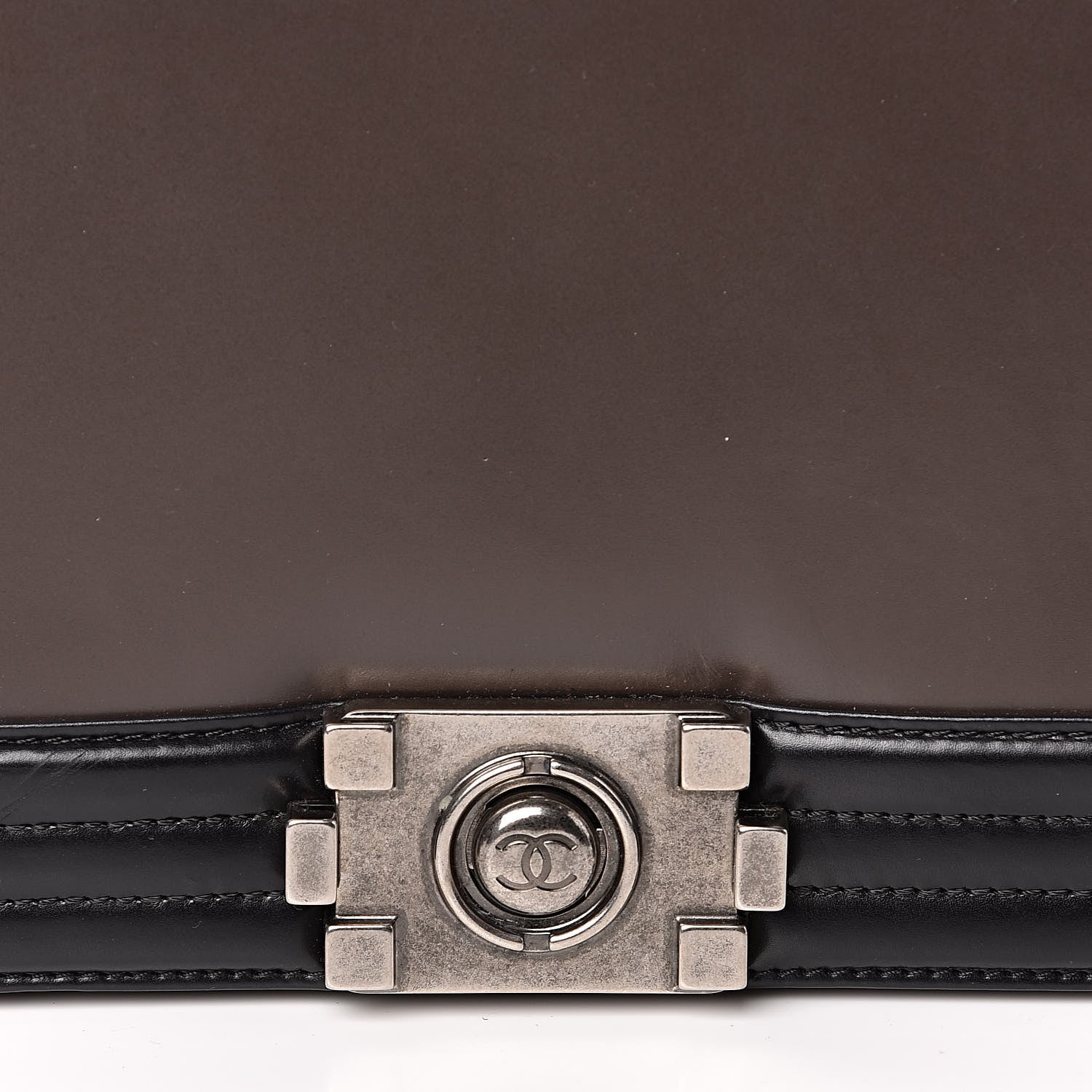 Chanel Glazed Calfskin Large Boy Flap Black Brown 10 of 11
