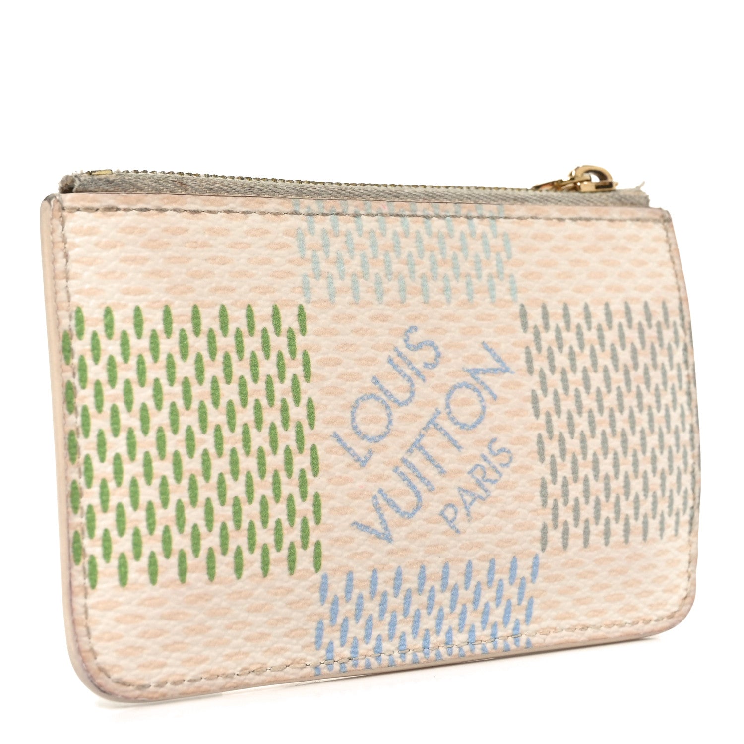 Louis Vuitton Damierlicious Zipped Romy Card Holder Pistachio Green 3 of 7
