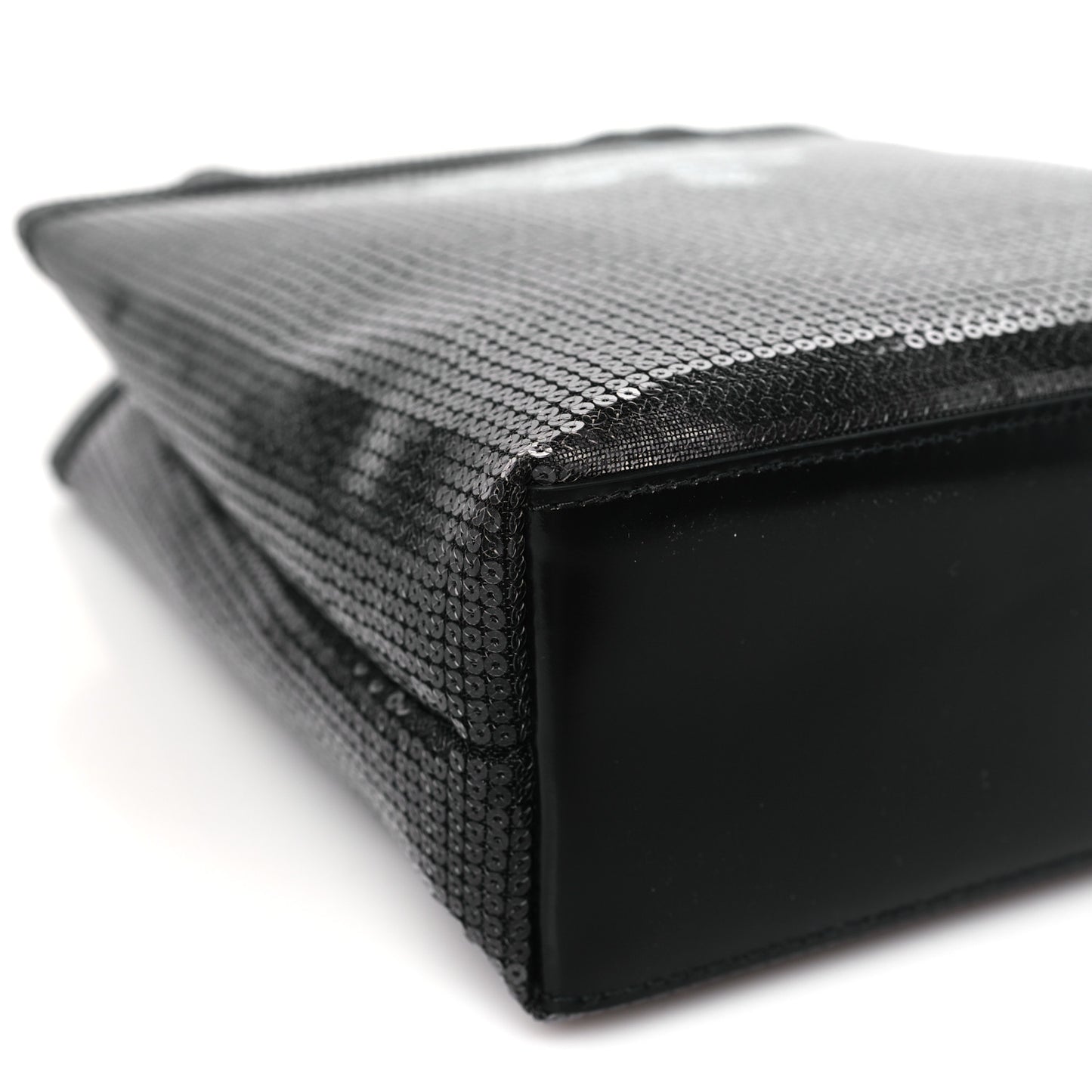 Sequin Rete Paillettes Small Tote Bag Black