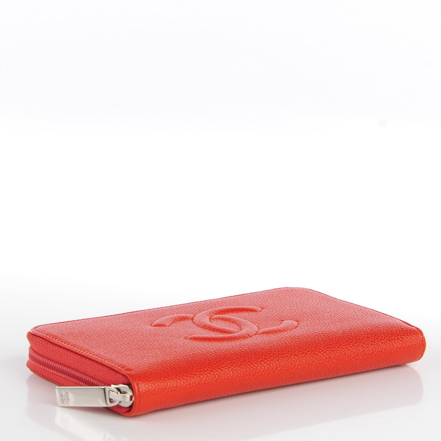 Caviar Large Timeless CC Zipped Wallet Orange