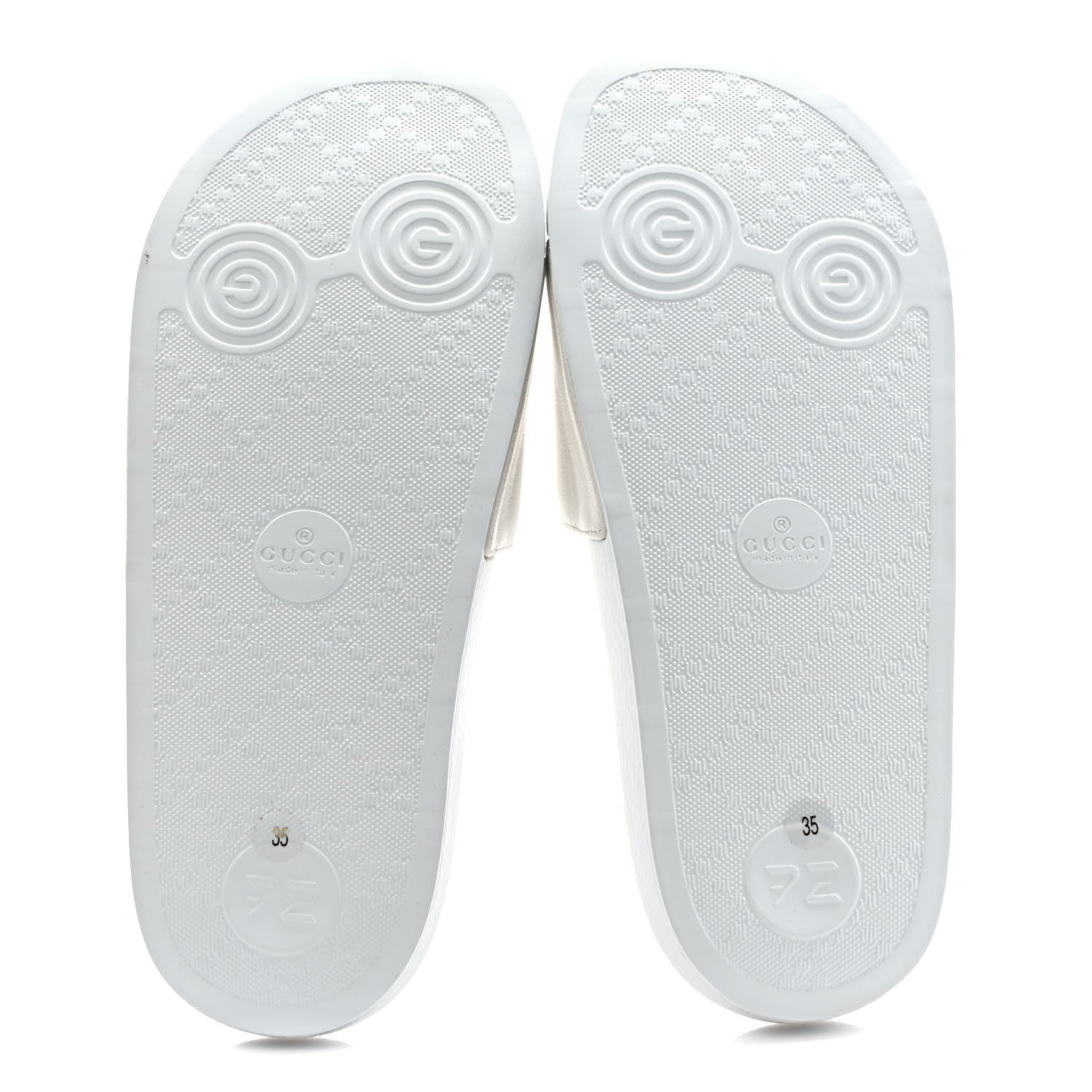 Gucci Nappa Interlocking G Cat Womens Pursuit Slide Sandals 35 Great White 5 of 7
