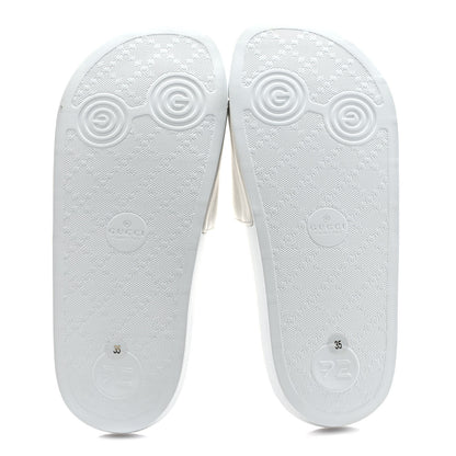 Gucci Nappa Interlocking G Cat Womens Pursuit Slide Sandals 35 Great White 5 of 7