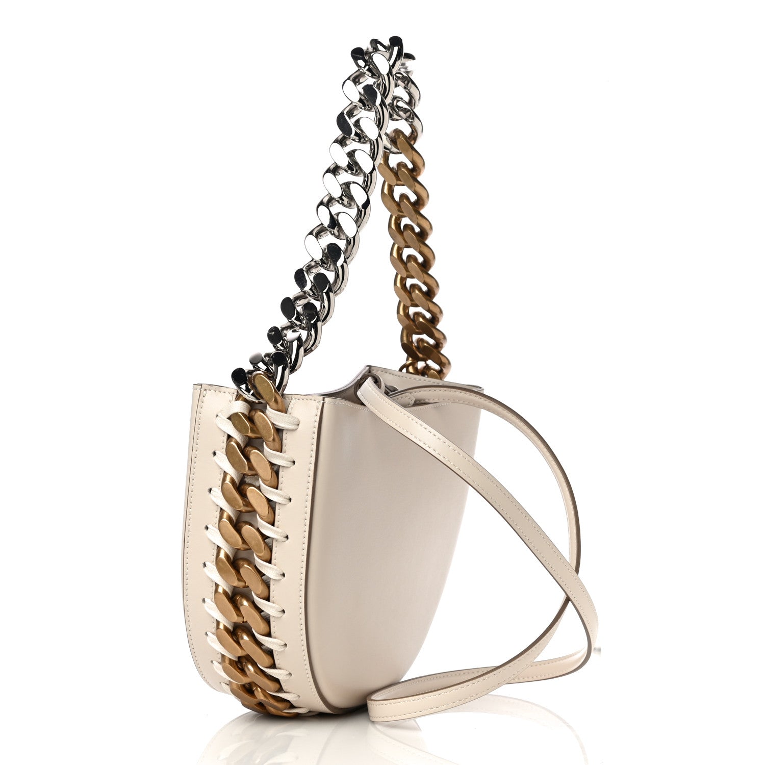 Stella McCartney Eco Alter Nappa Medium Frayme Shoulder Bag Pure White 3 of 9