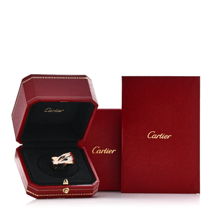 Cartier 18K Pink Yellow White Gold Large Trinity Ring 62 10 5 of 5