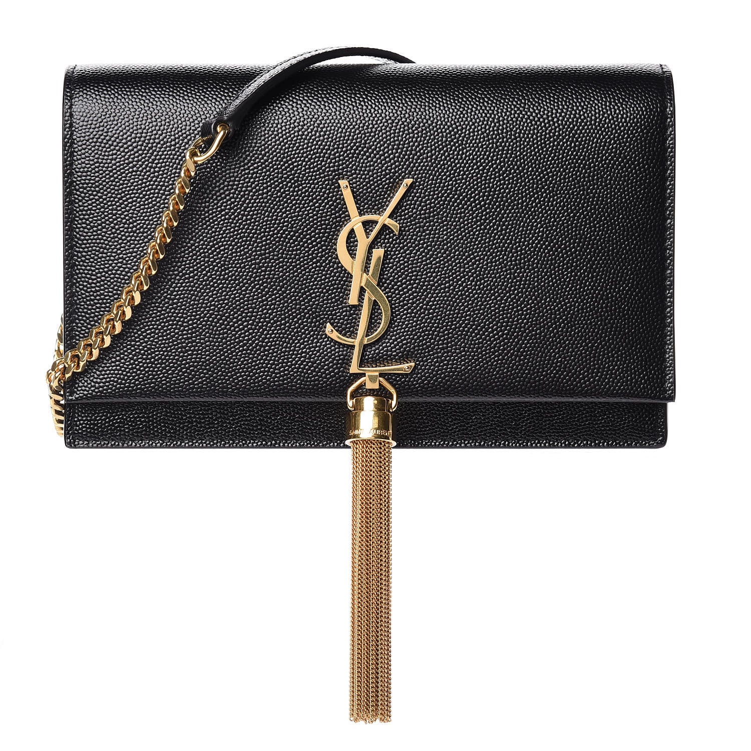Saint Laurent Grain De Poudre Small Classic Monogram Kate Tassel Chain Wallet Black 1 of 9