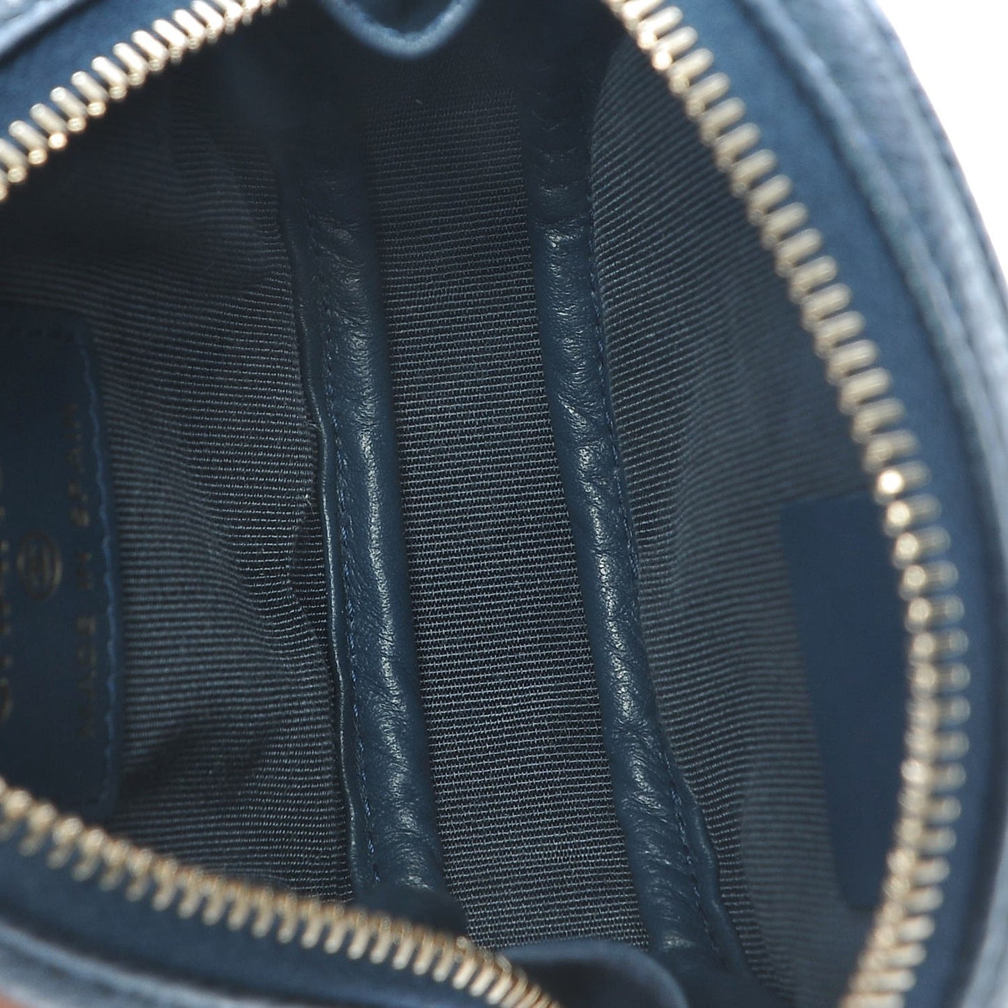 Metallic Caviar Quilted Zip Around Classic Coin Purse Dark Blue