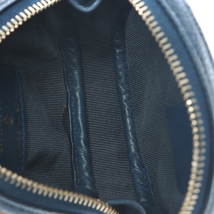 Chanel Metallic Caviar Quilted Zip Around Classic Coin Purse Dark Blue 5 of 8