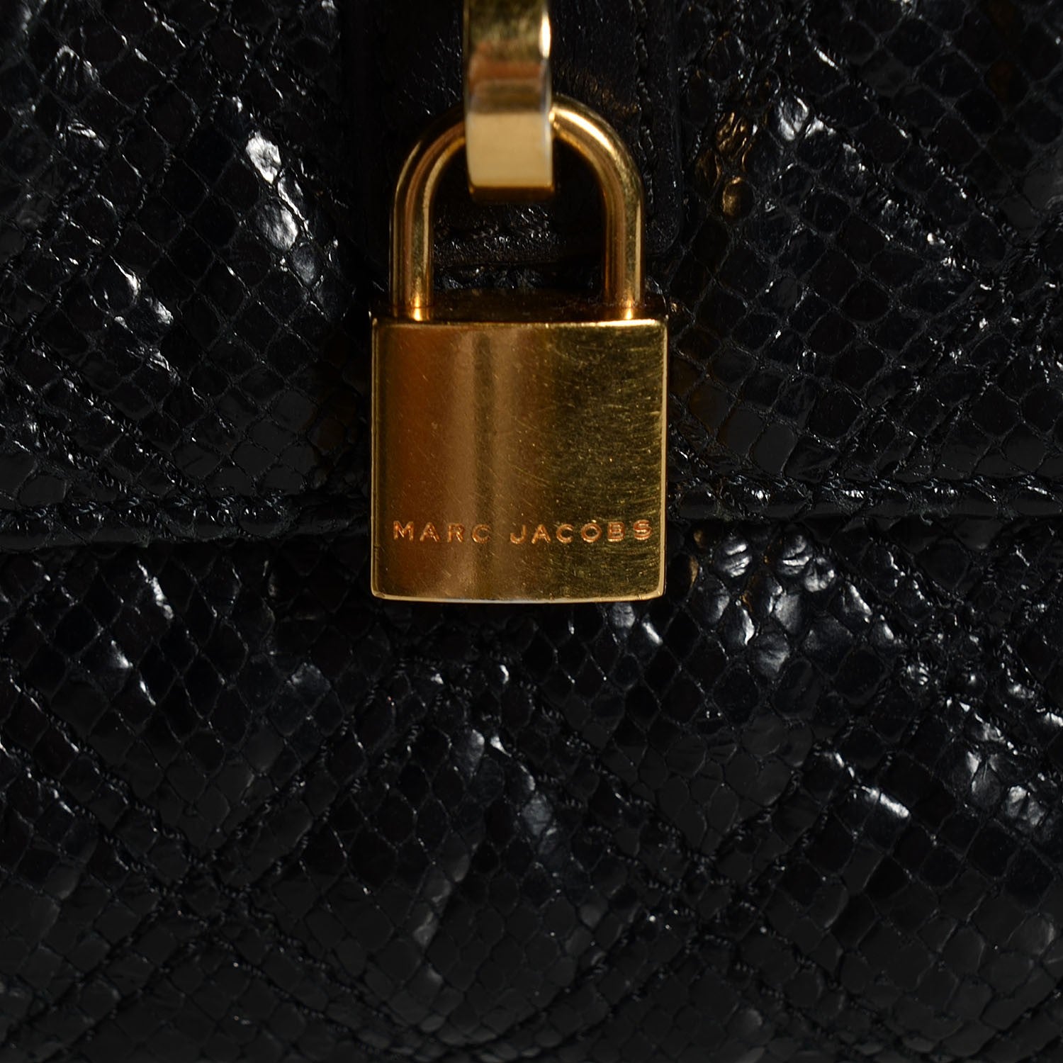 Marc Jacobs Python Embossed The Large Single Flap Black 6 of 10