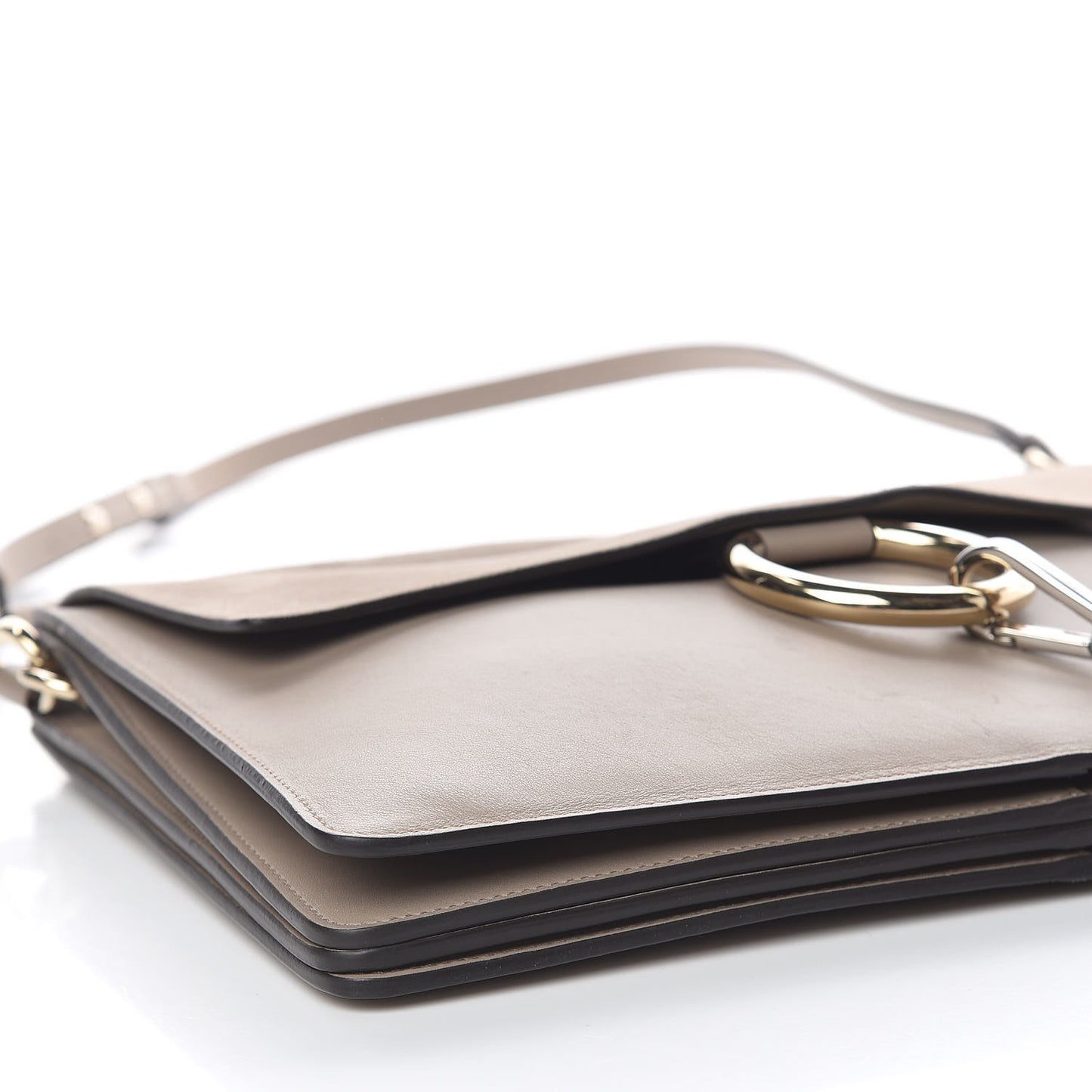 Calfskin Suede Medium Faye Shoulder Bag Motty Grey