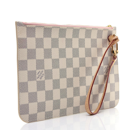 Louis Vuitton Damier Azur Neverfull MM GM Pochette Rose Ballerine 3 of 9
