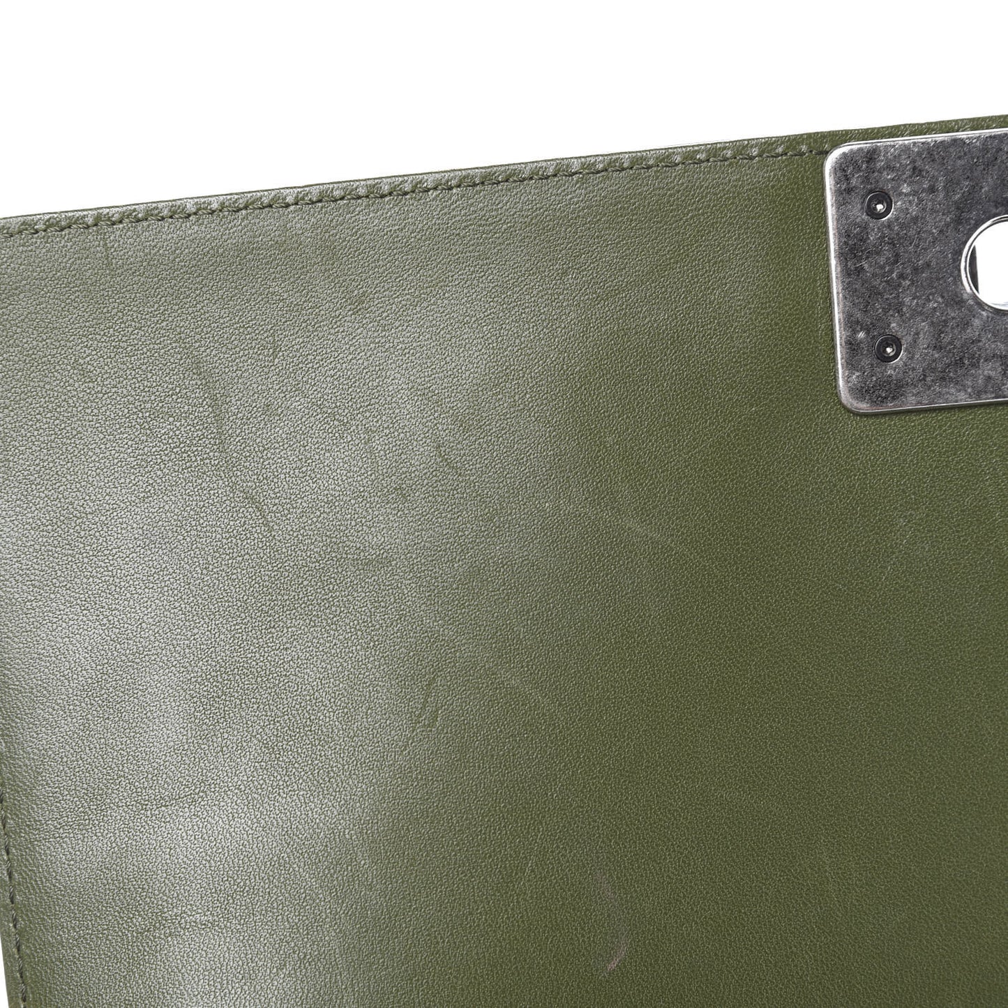Lambskin Quilted New Medium Boy Flap Dark Green