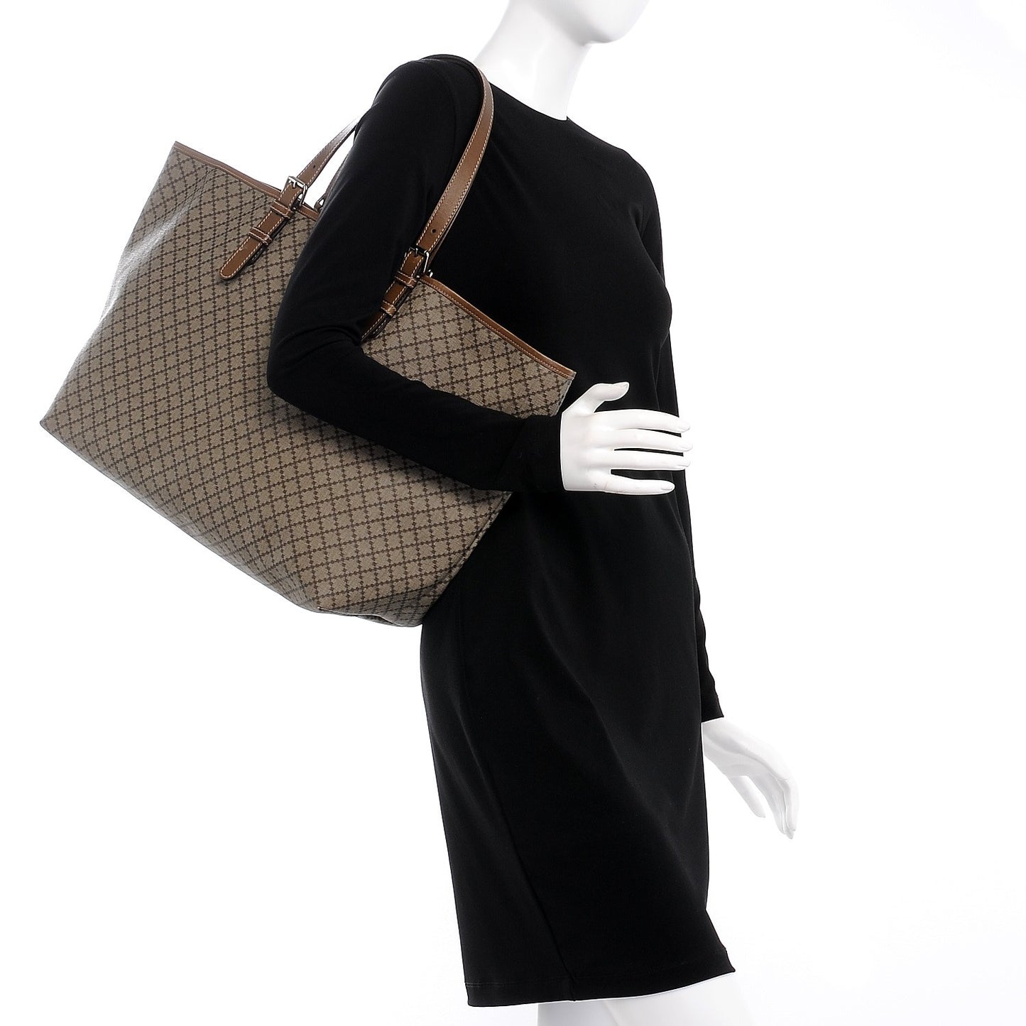Coated Canvas Diamante Plus Tote Bag Brown