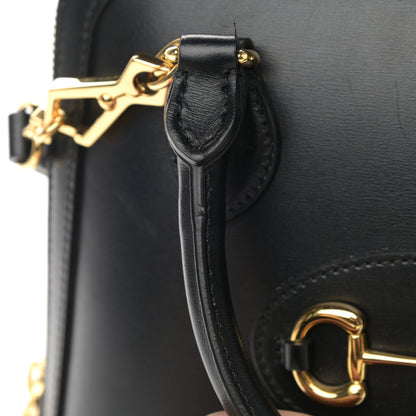 Gucci Boarded Plutone Calfskin Small Horsebit 1955 Top Handle Bag Black 15 of 15