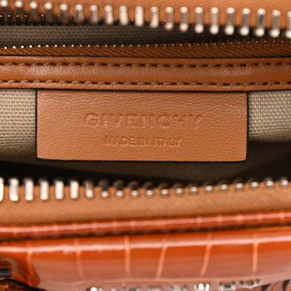 Givenchy Calfskin Crocodile Embossed Mini Antigona Chestnut 6 of 10