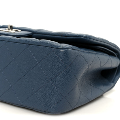 Chanel Caviar Quilted Jumbo Double Flap Blue 11 of 11