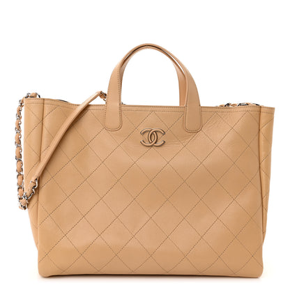 Chanel Caviar Stitched Large Shopping Tote Beige 1 of 10