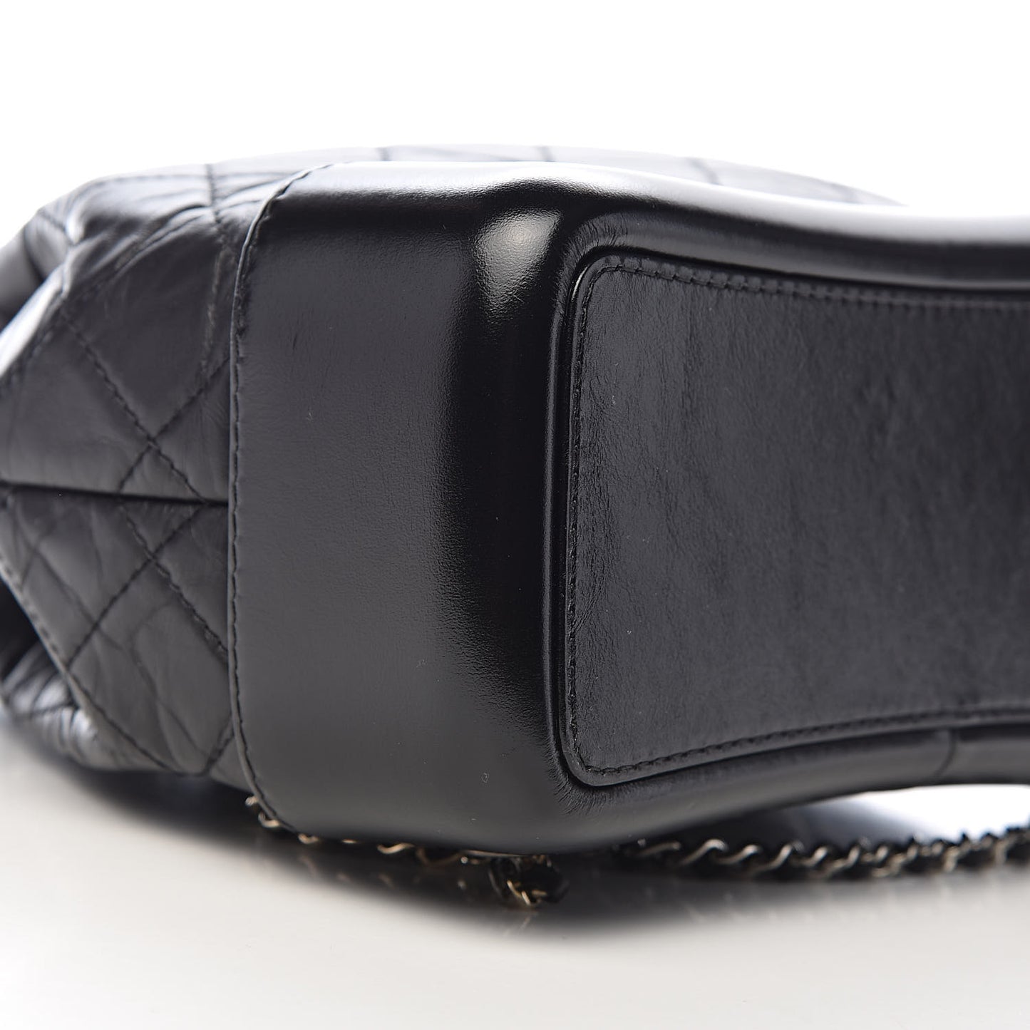 Aged Calfskin Quilted Small Gabrielle Backpack Black
