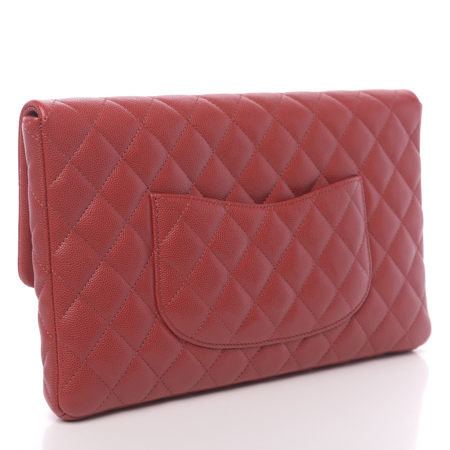 Chanel Caviar Quilted Flap Clutch Red 3 of 10