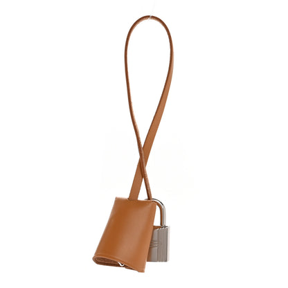 Hermes Vache Calfskin Herbag Lock and Key Clochette Set Naturel 1 of 3