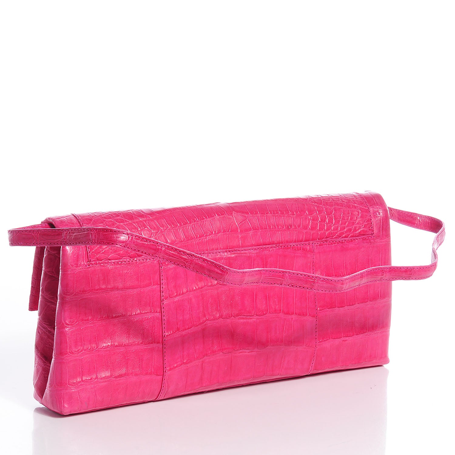 Nancy Gonzalez Crocodile Soft Flap Clutch Pink 3 of 7