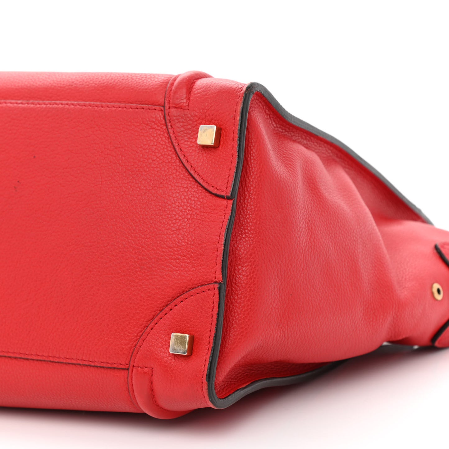 Drummed Calfskin Mini Luggage Coquelicot