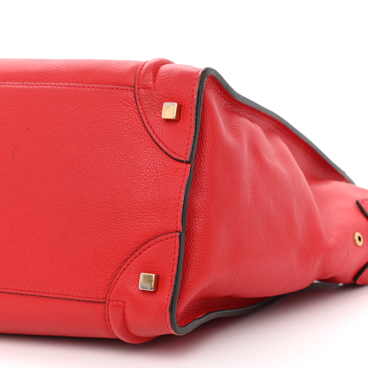 Celine Drummed Calfskin Mini Luggage Coquelicot 10 of 11