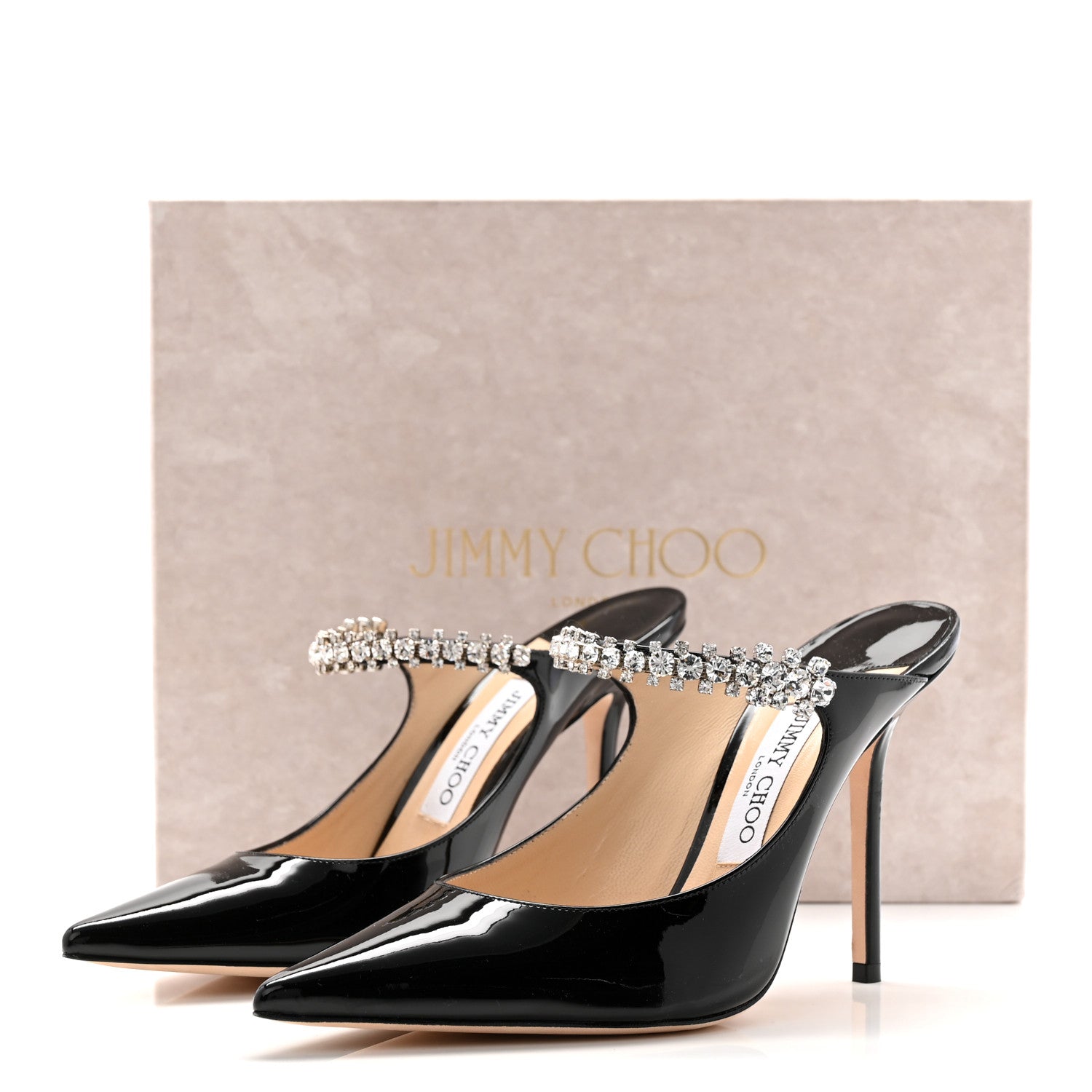 Jimmy Choo Patent Crystal Bing 100 Pumps 39.5 Black 9 of 9