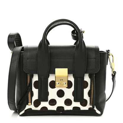 3.1 Phillip Lim Calf Hair Polka Dot Mini Pashli Satchel Black White 1 of 9