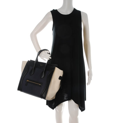 Celine Velluto Calfskin Mini Tri-Color Luggage Navy 2 of 8