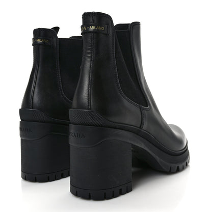 Prada Vitello Montana Lug Sole Chelsea 55mm Boots 39 Black 4 of 8