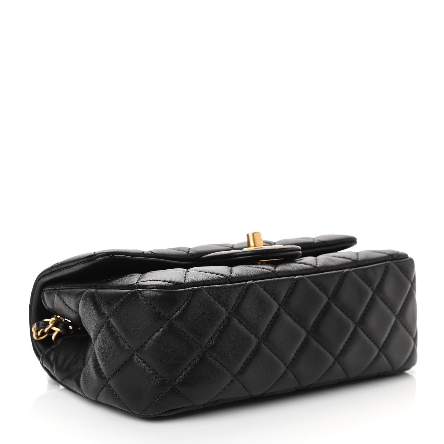 Chanel Lambskin Quilted Mini Rectangular Pearl Crush Flap Black 4 of 11