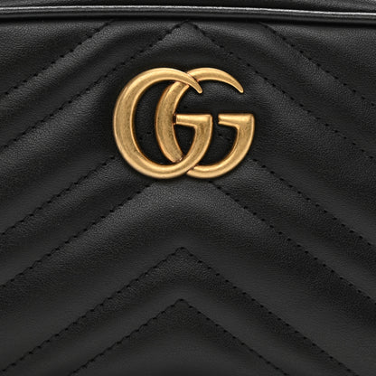 Gucci Calfskin Matelasse Mini GG Marmont Chain Shoulder Bag Black 8 of 9